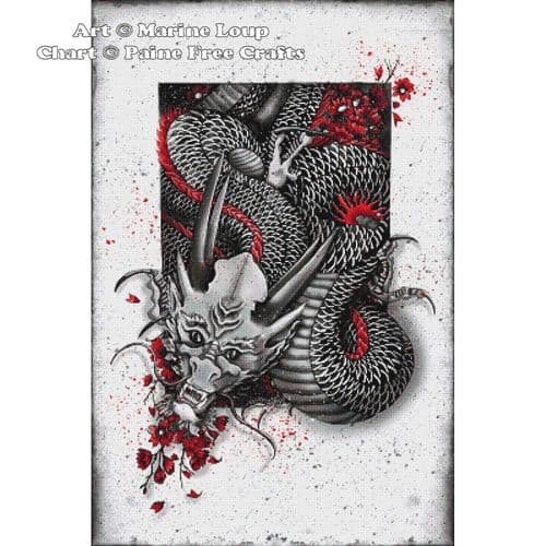 Black Dragon by Paine Free Crafts printed cross stitch chart